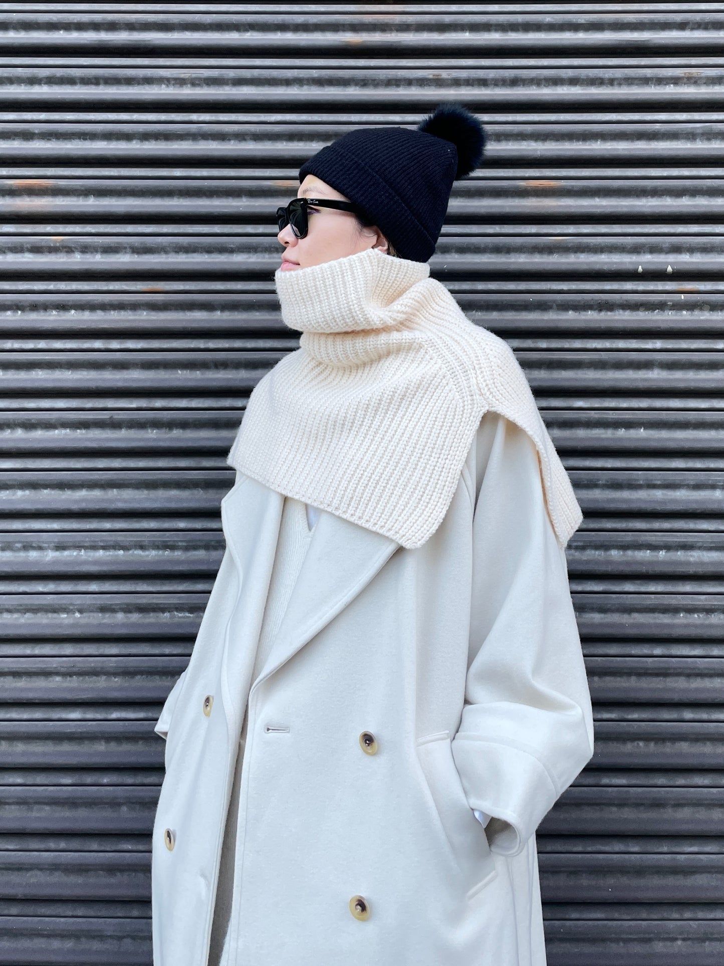 BRIT NECK WARMER White【UNISEX】