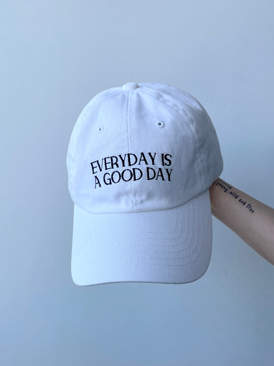 GOOD DAY Embroidery CAP White